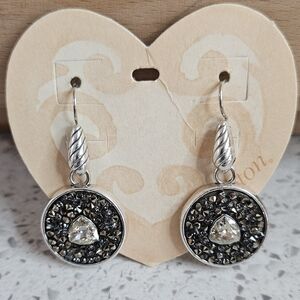 Brighton Jewelry Crystal Rocks French Wire Earrings Retired